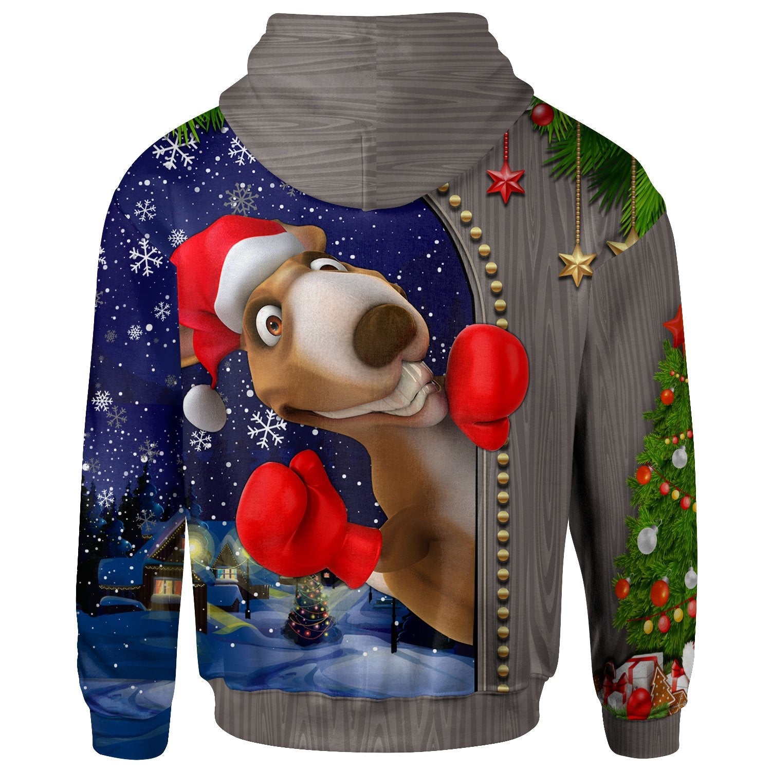 Christmas Zip Hoodie - Funny Kangaroo Christmas