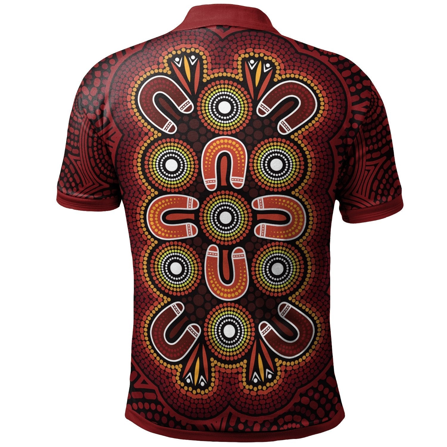 Aboriginal Polo - Aboriginal Dot Painting Flowers Style Polo Shirt