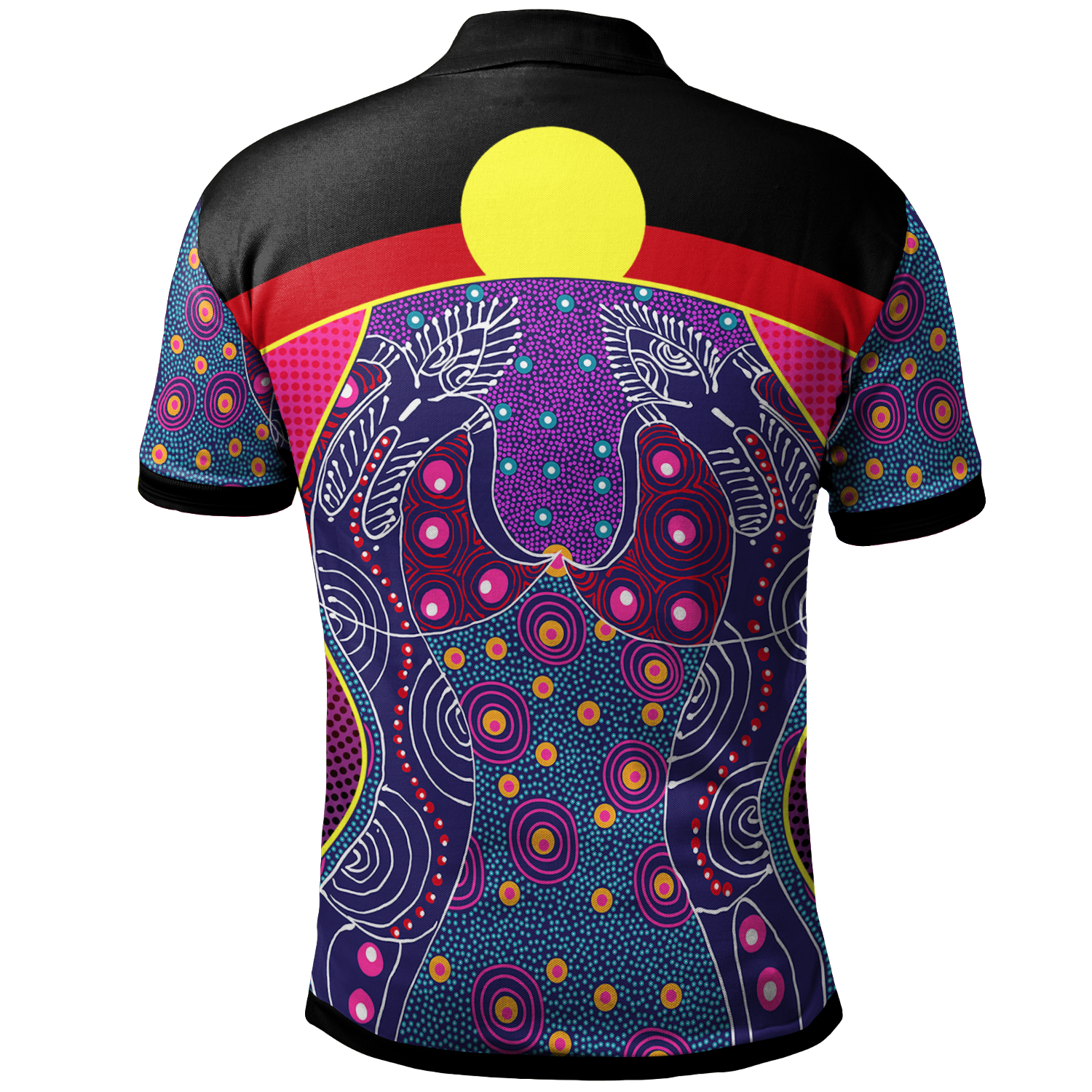 Aboriginal Polo - Aboriginal Sublimation Dot Pattern Style (Violet) Polo Shirt