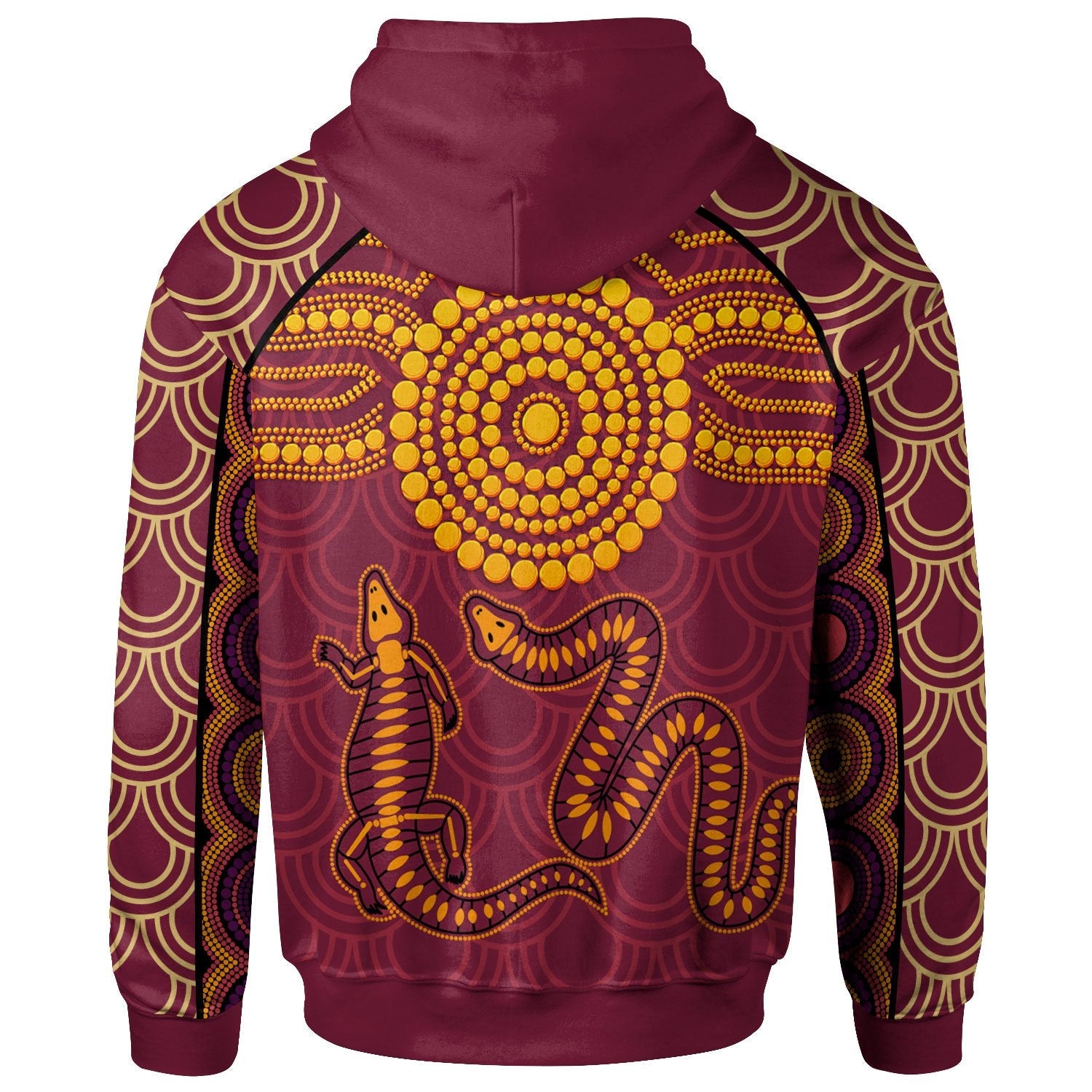 Aboriginal Zip Hoodie - Aboriginal Snake And Alligator