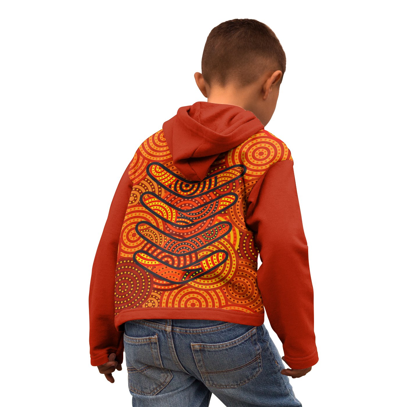 Aboriginal Zip Hoodie - Aboriginal Boomerangs And Dot Circle