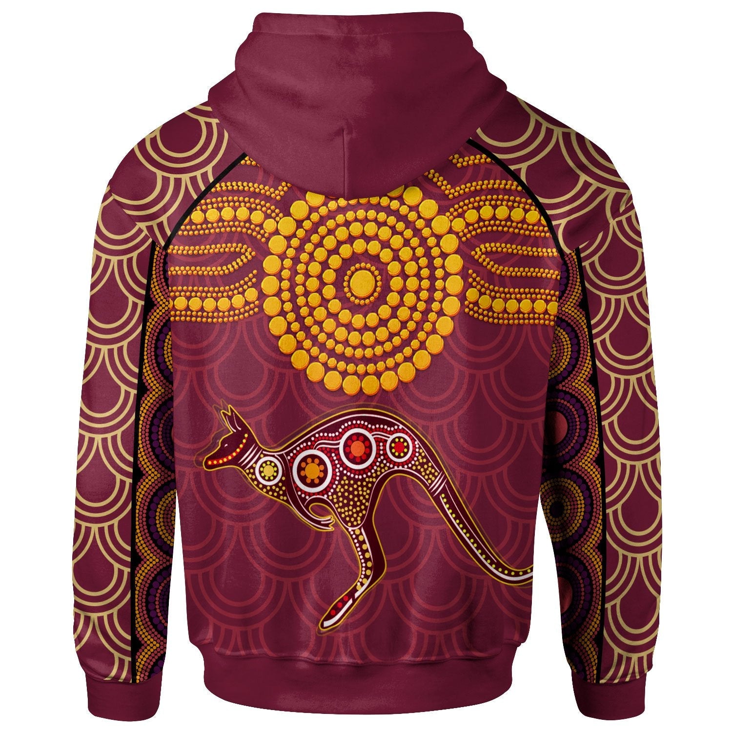 Aboriginal Zip Hoodie - Aboriginal Kangaroo