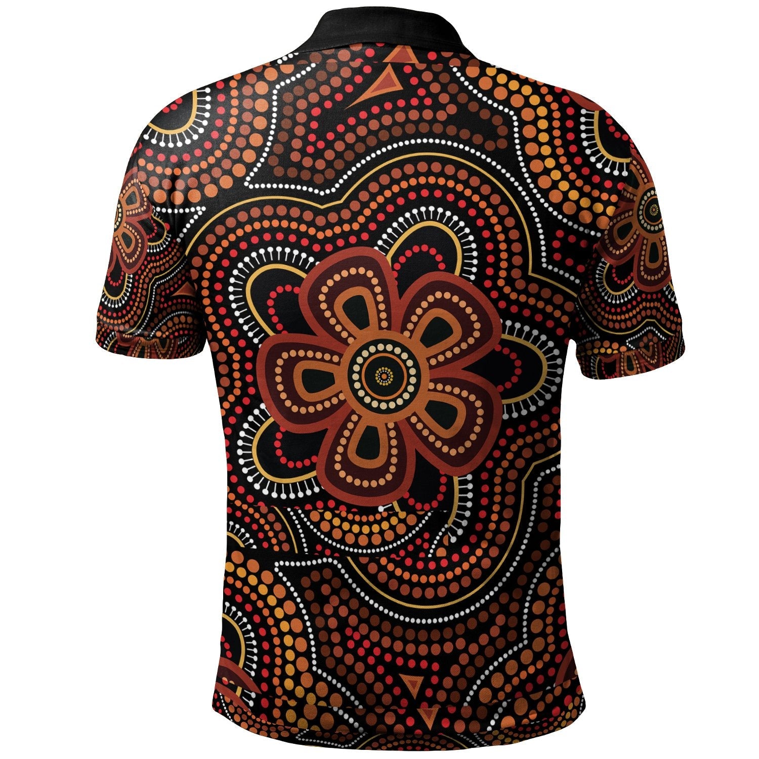 Aboriginal Polo - Aboriginal Dot Painting Flowers Style Ver02 Polo Shirt