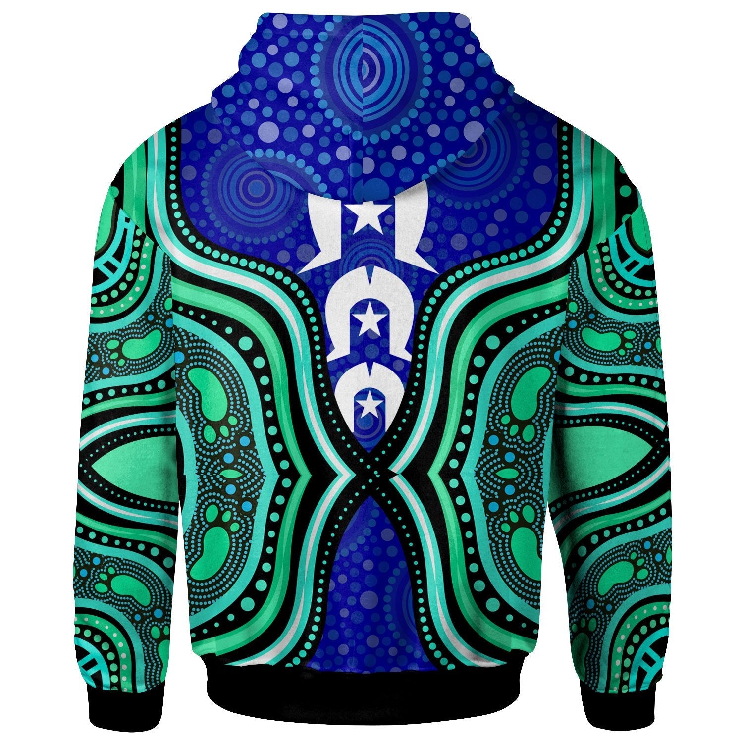 Torres Strait Personalised Zip Hoodie - Torres Strait Symbol And Aboriginal Patterns