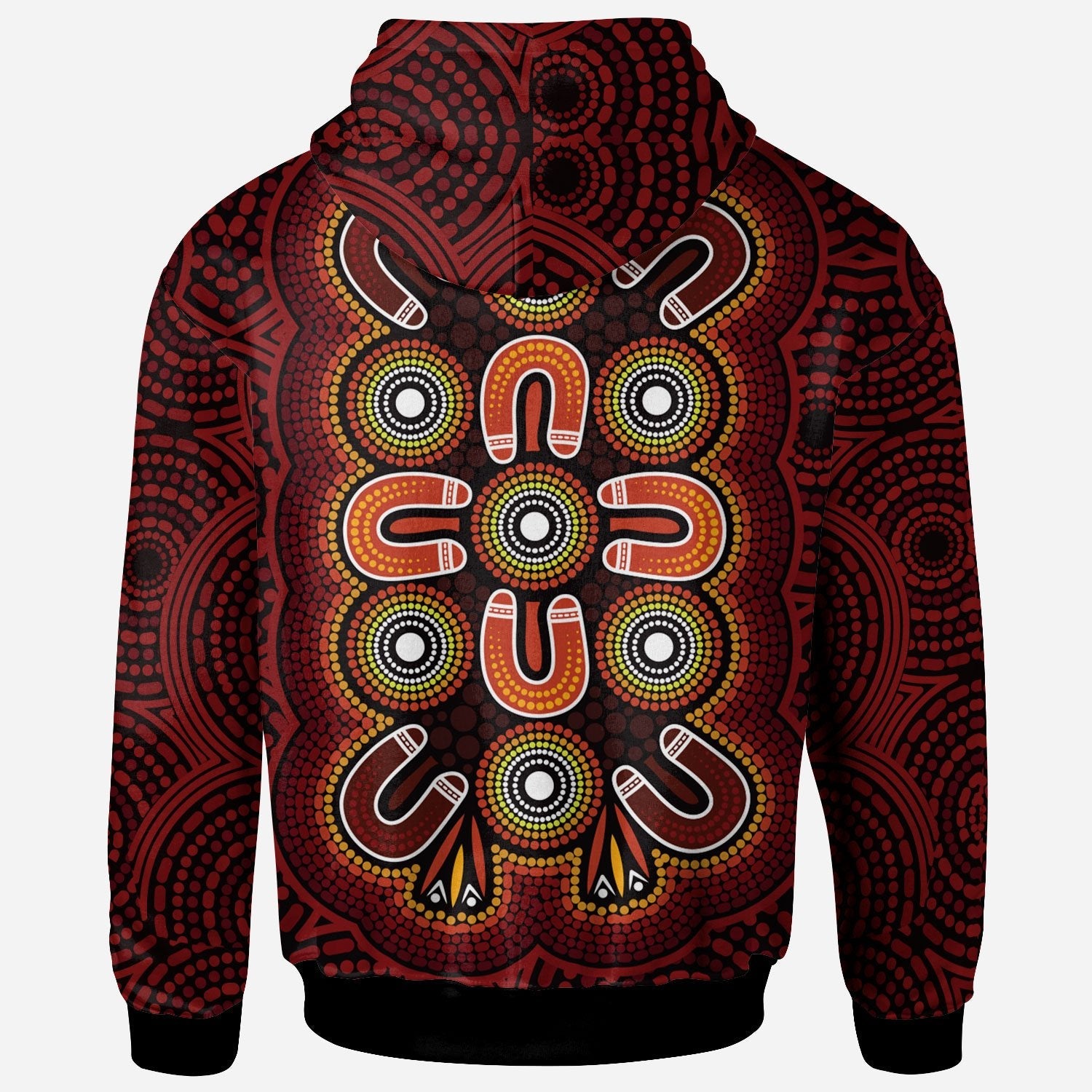 ABoriginal Zip Hoodie - Aboriginal Dot Painting Flowers Style