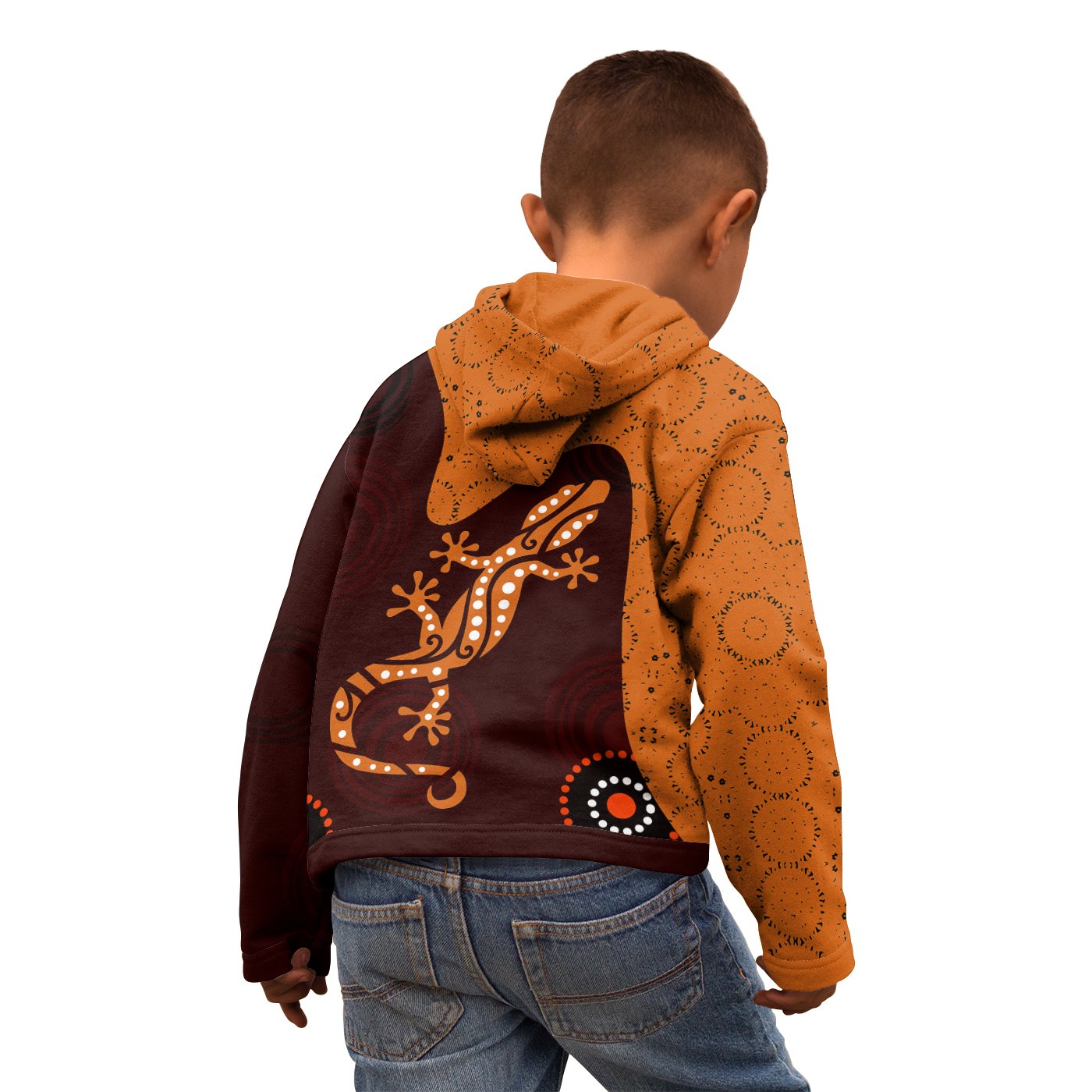 Aboriginal Zip Hoodie - Lizard in Aboriginal Dreaming