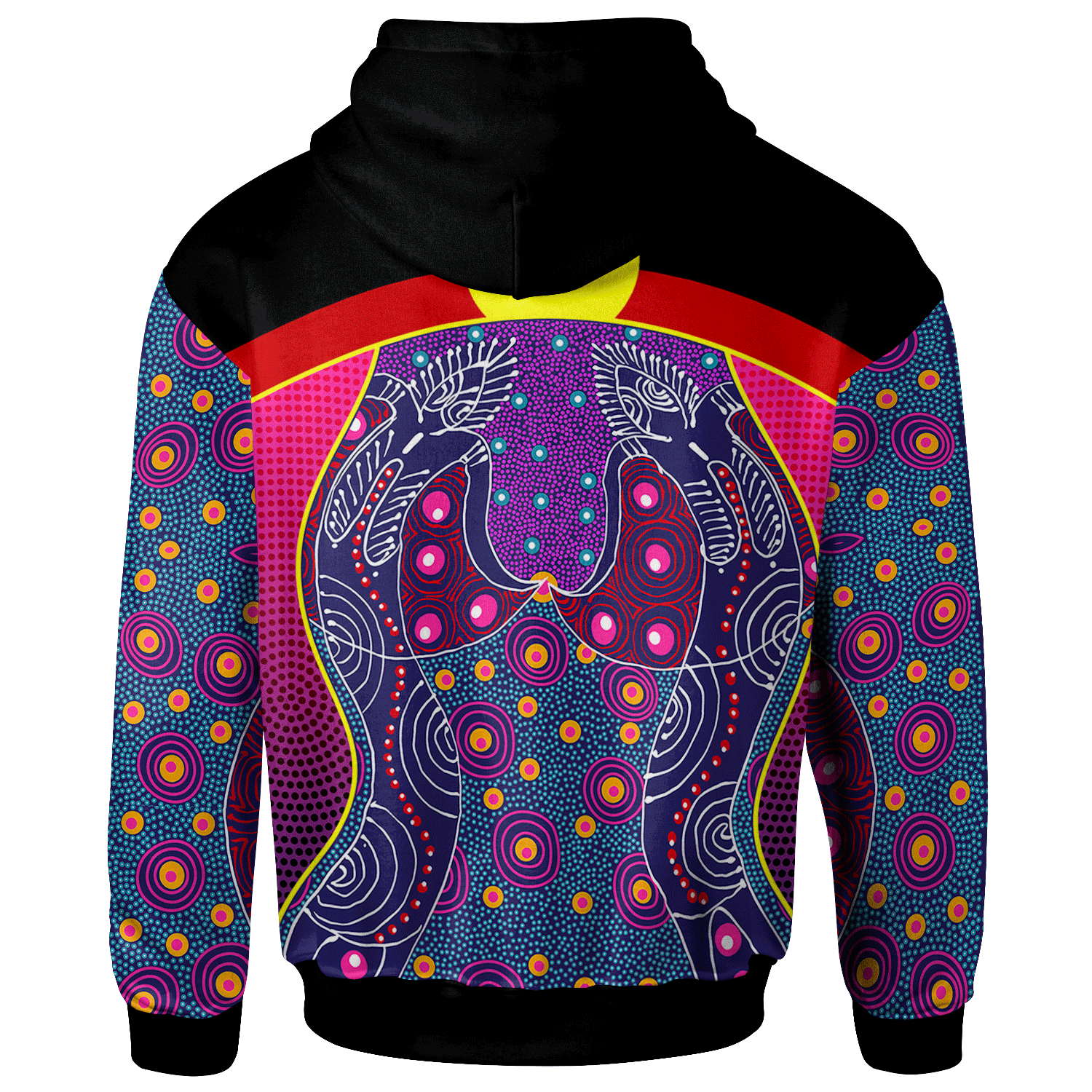 Zip Hoodie - Aboriginal Sublimation Dot Pattern Style (Violet) 