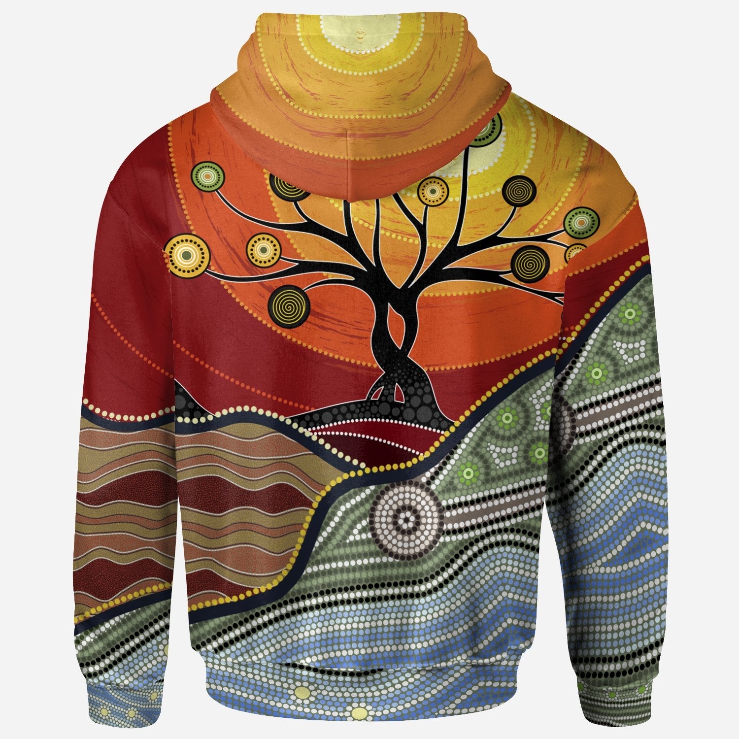 Zip Hoodie - Australian Aboriginal Tree