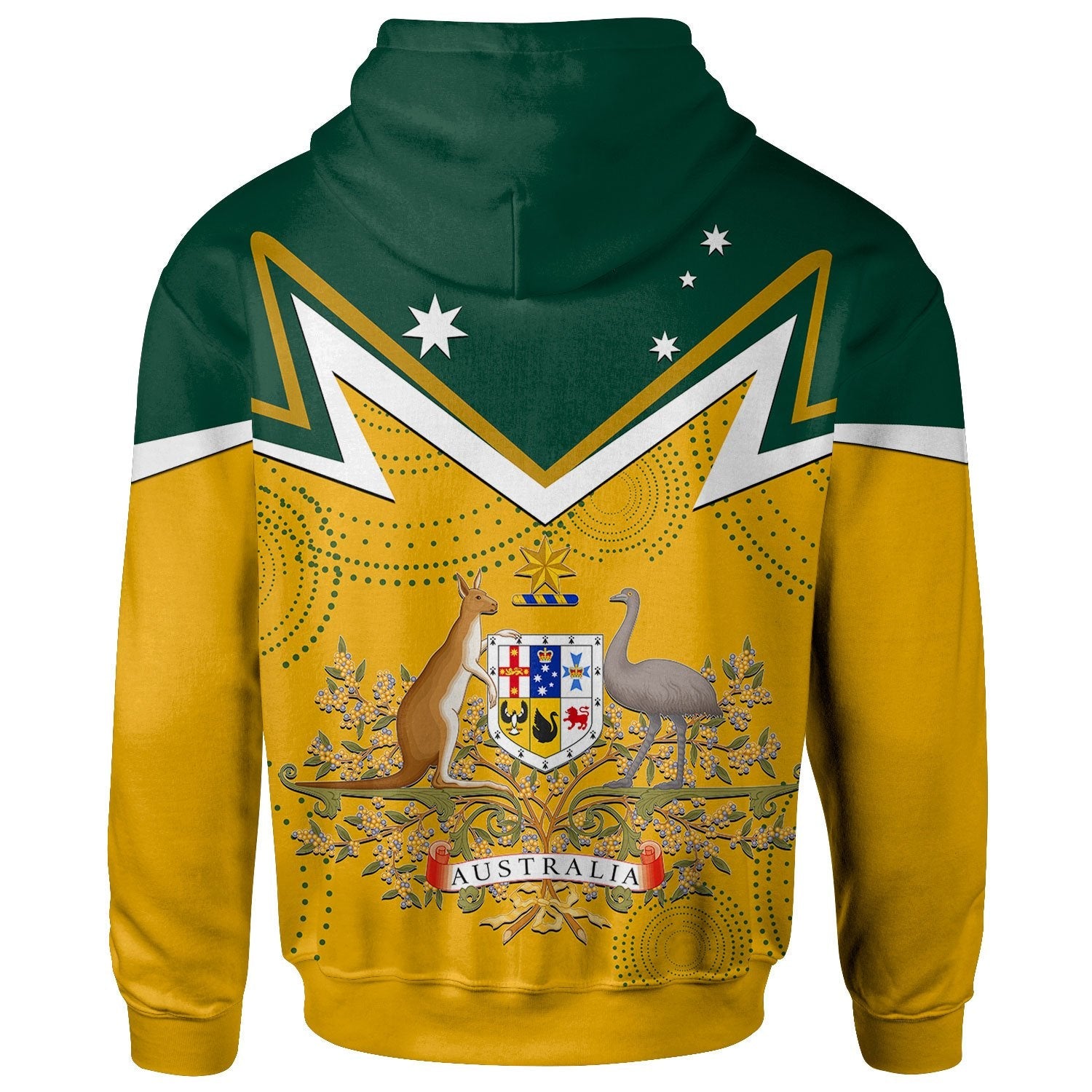 Zip Hoodie - Australian Coat Of Arms National Color