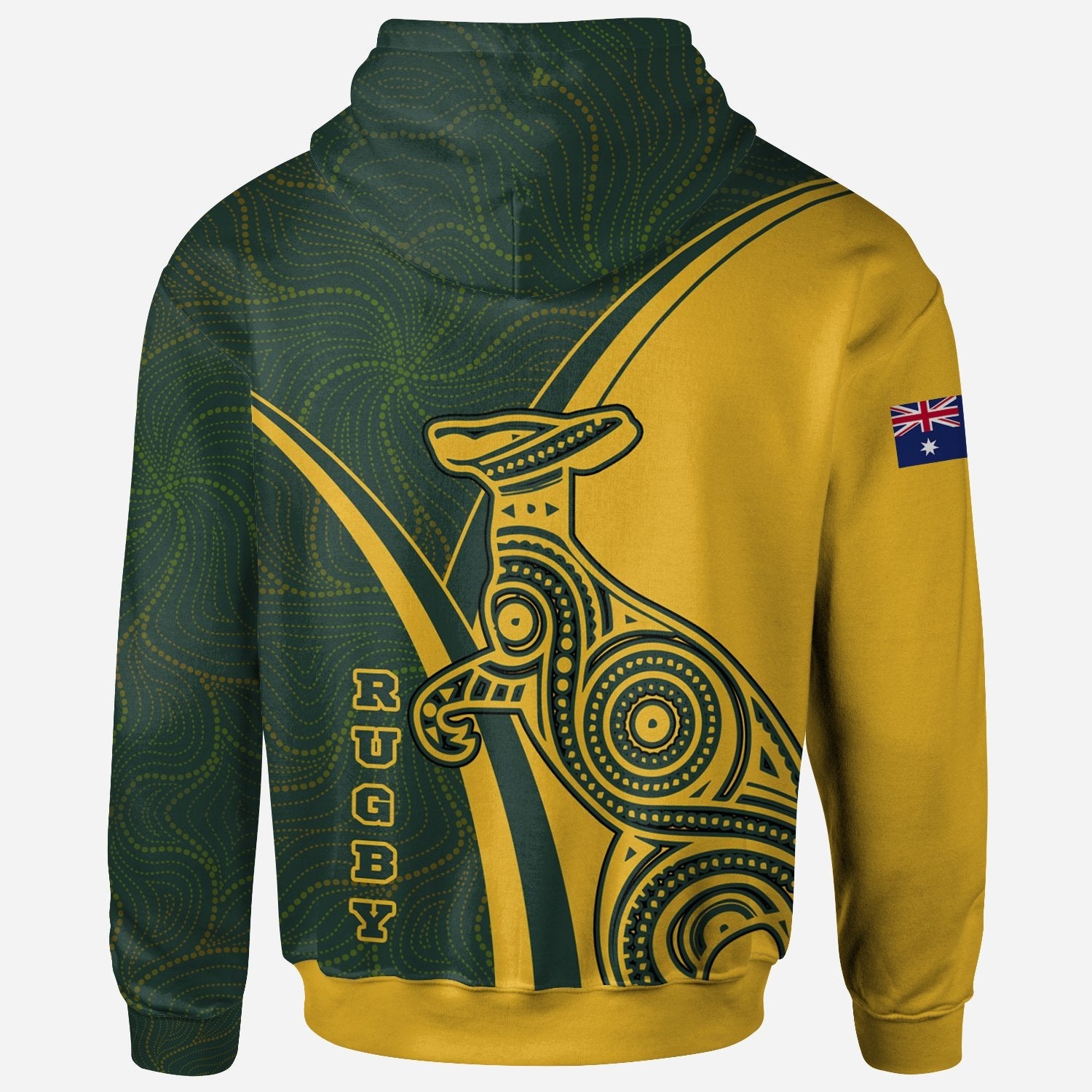 Hoodie - Australian Kangaroo & Aboriginal Patterns