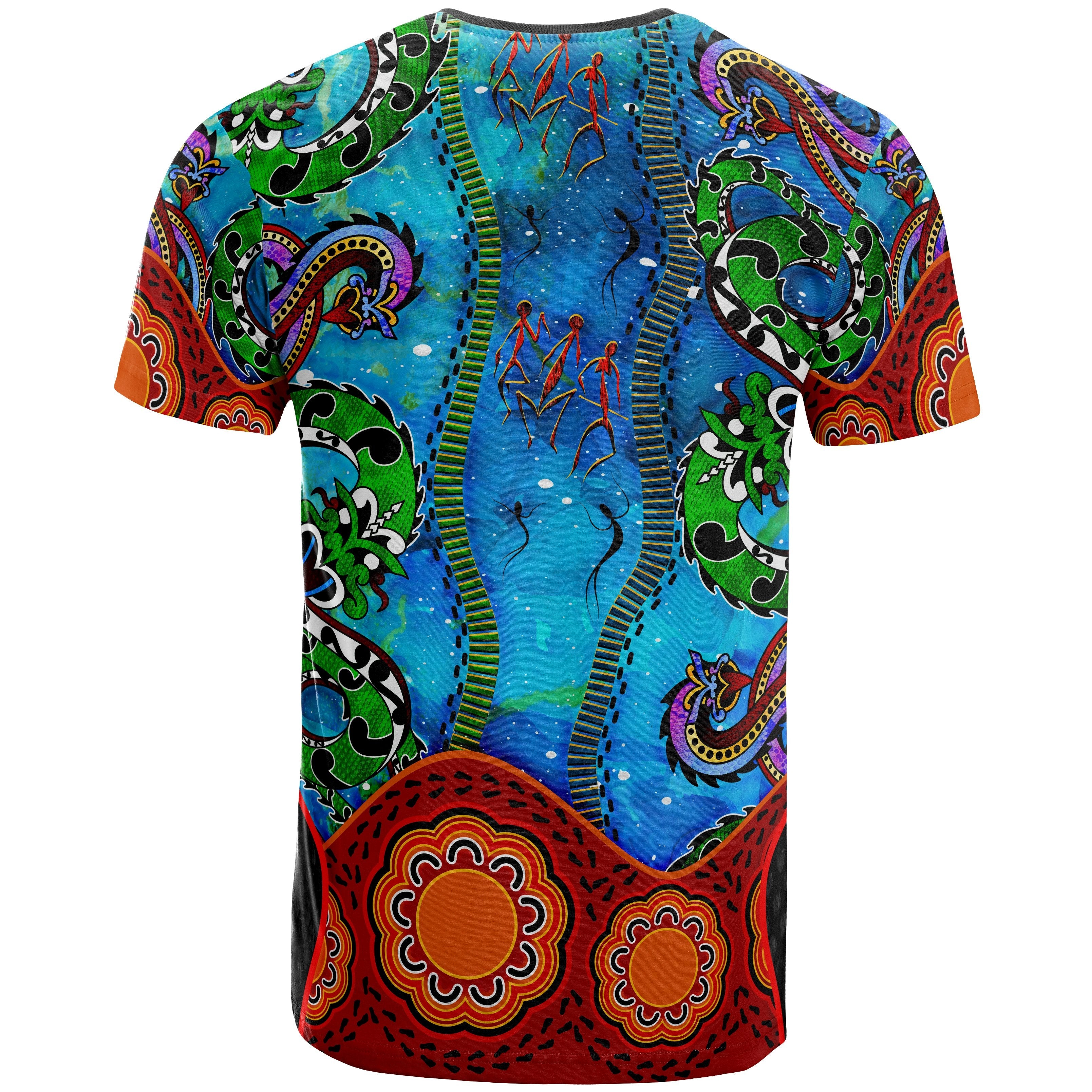 Aboriginal TShirt - Aussie Indigenous Patterns Blue