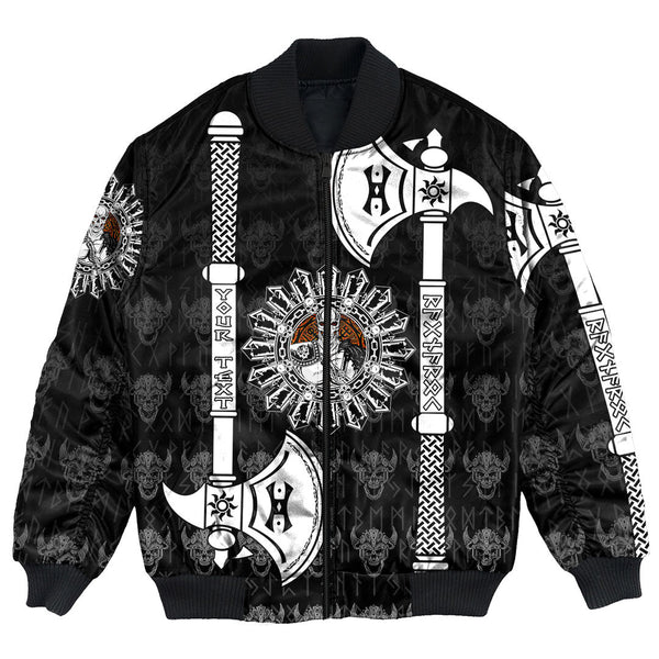 Custom Viking Bomber Jacket Skull Warrior Dead Hero with Hammer