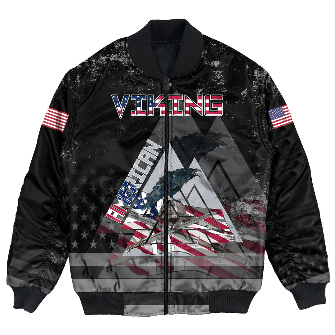 Viking Bomber Jacket American Viking “See You In Valhalla”