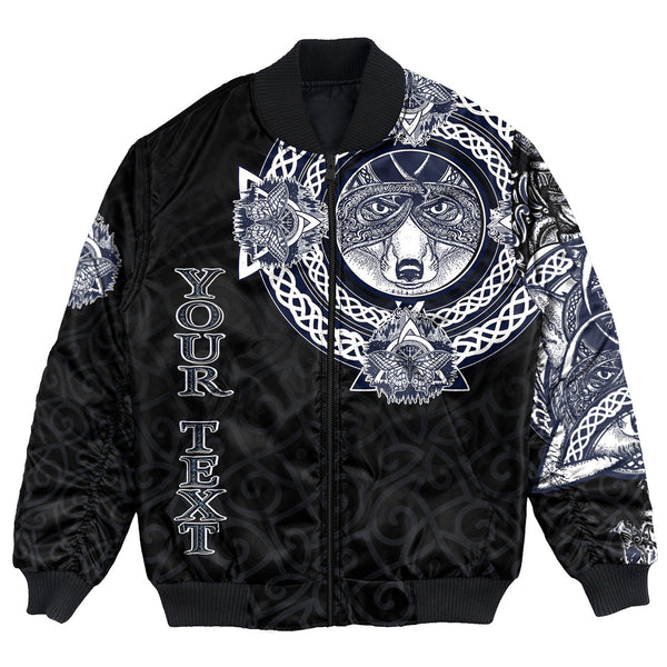 Custom Viking Bomber Jacket Fox and Butterfly Style Celtic