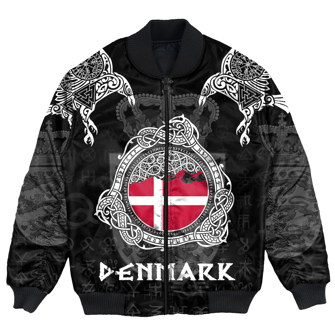 Viking Bomber Jacket Denmark Style Double Raven of Odin