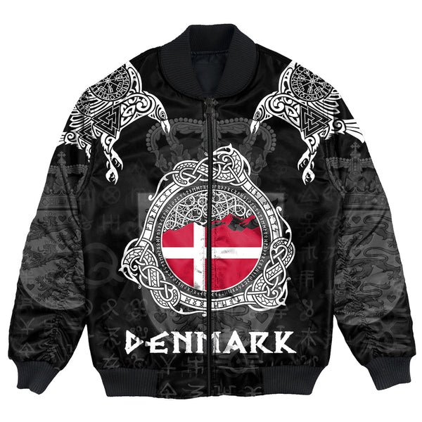 Viking Bomber Jacket Denmark Style Double Raven of Odin