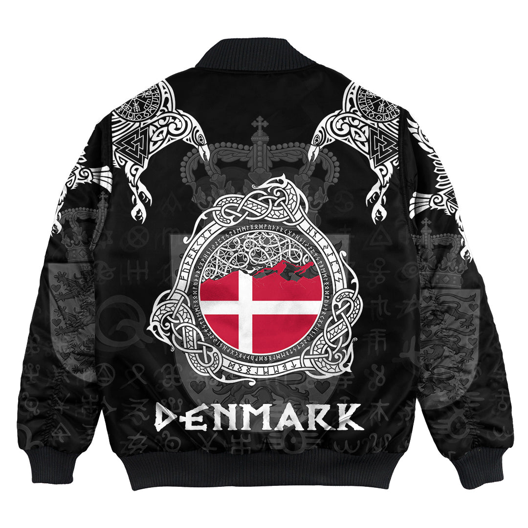 Viking Bomber Jacket Denmark Style Double Raven of Odin