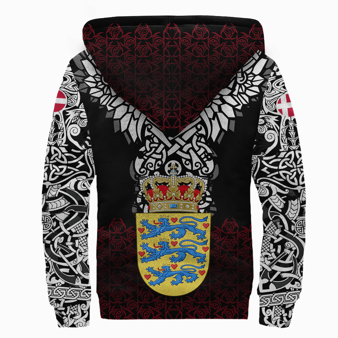 Viking Sherpa Hoodie Denmark Symbol