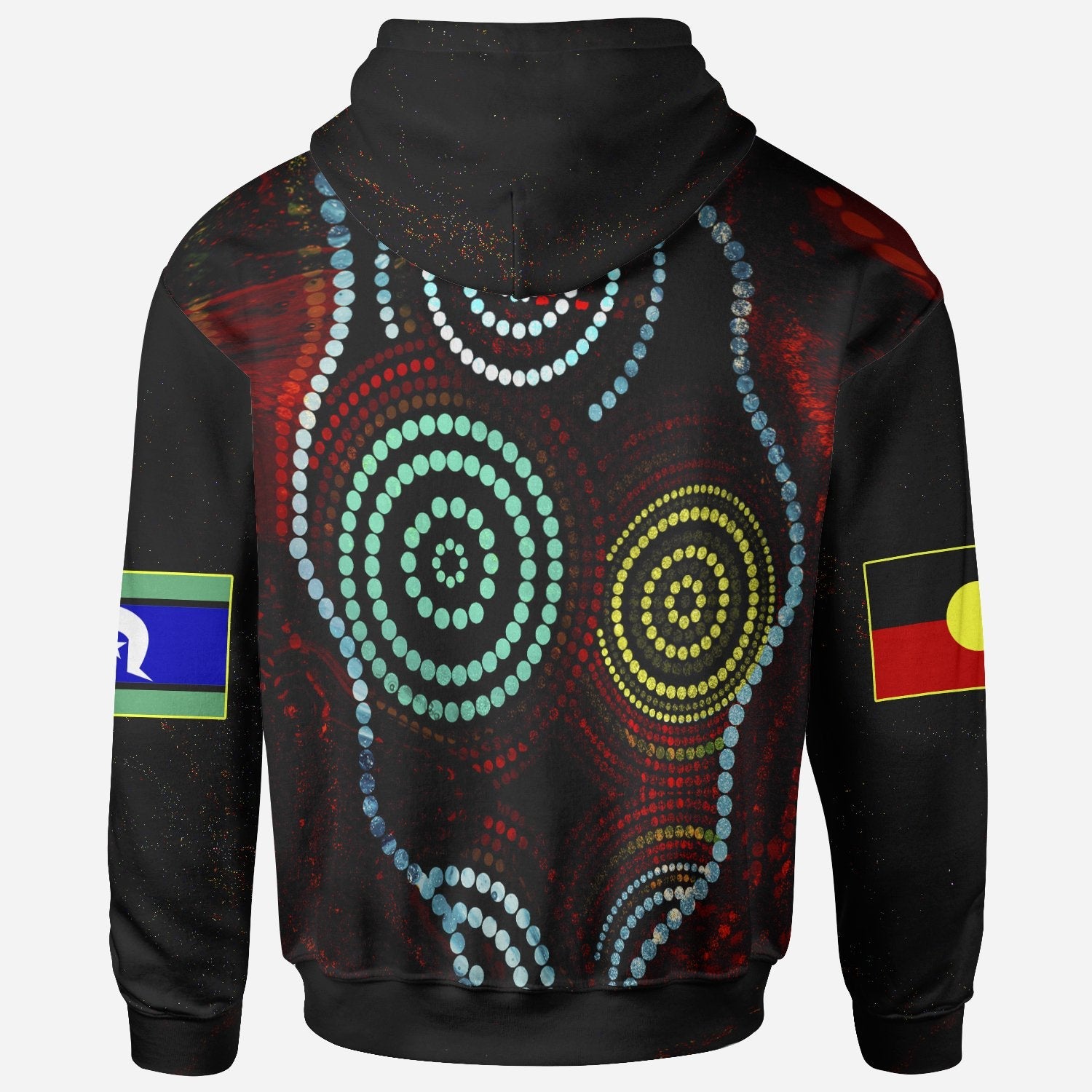 Aboriginal Zip Hoodie - Aboriginal Dots Pattern & Flag