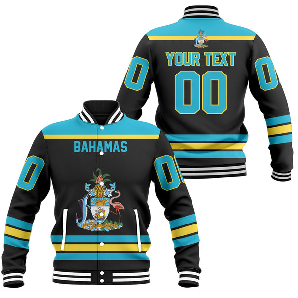 Bahamas Baseball Jacket Flag & Coat Of Arms Hockey Style