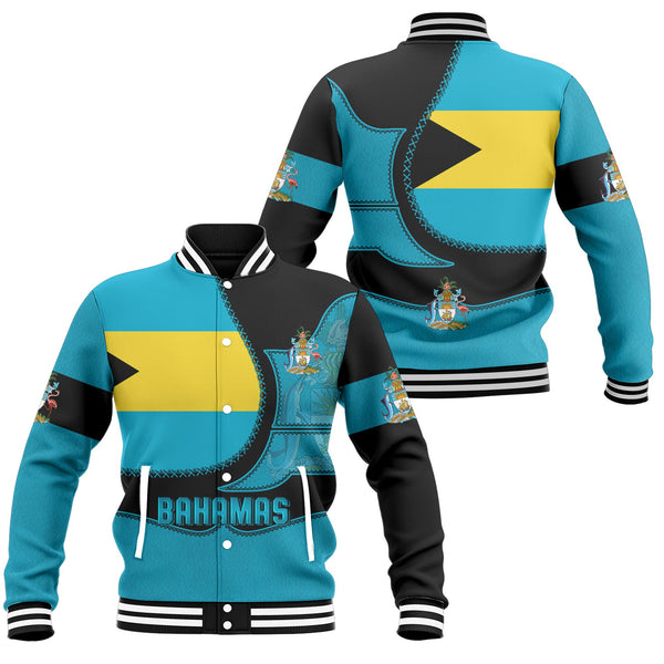 Bahamas Baseball Jacket Flag & Coat Of Arms Leather Style