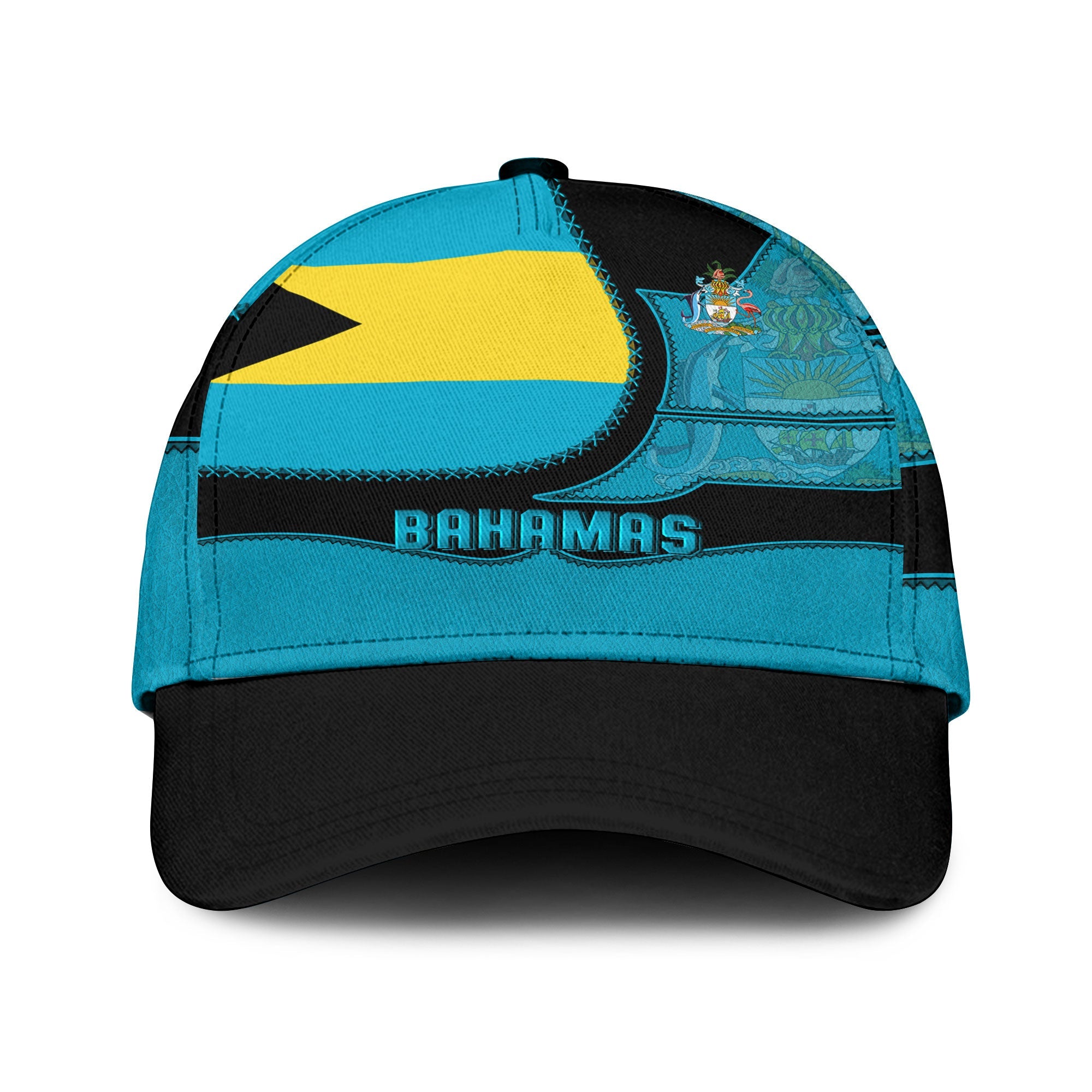 Bahamas Classic Cap Flag & Coat Of Arms Leather Style