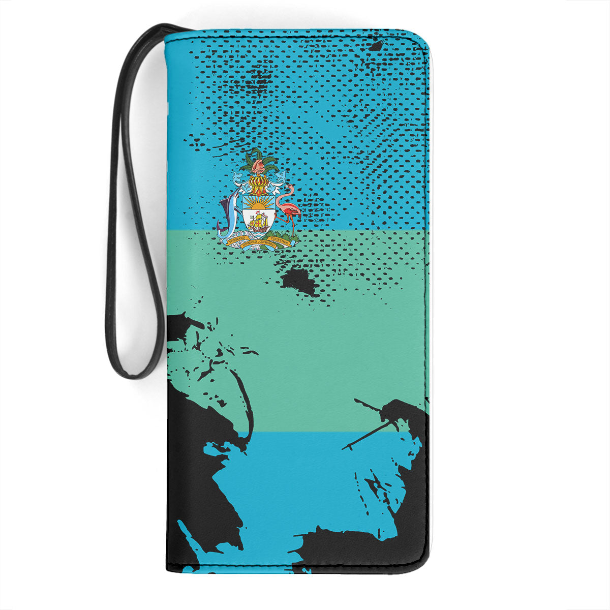 Bahamas Clutch Purse Flag & Coat Of Arms Paint Style