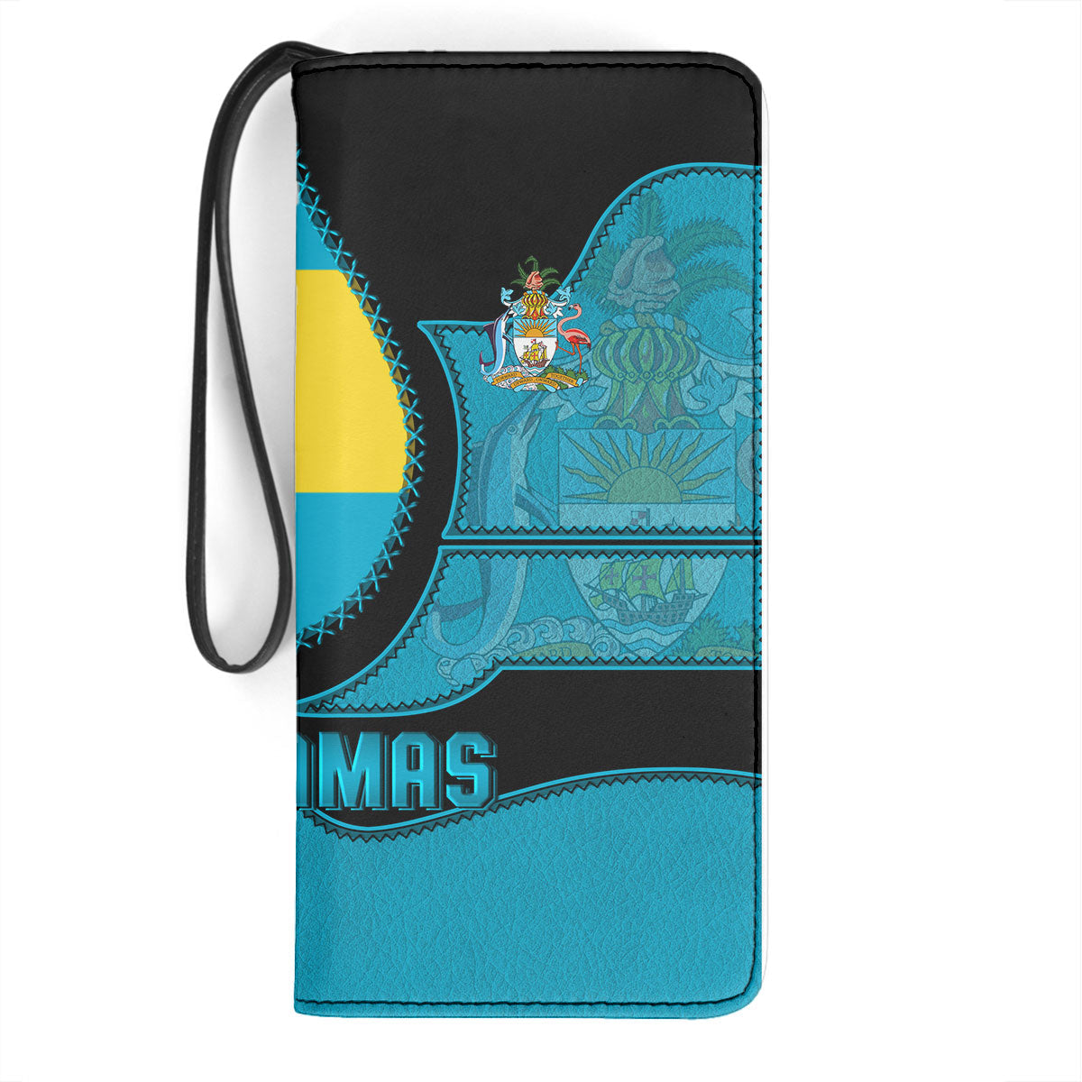 Bahamas Clutch Purse Flag & Coat Of Arms Leather Style