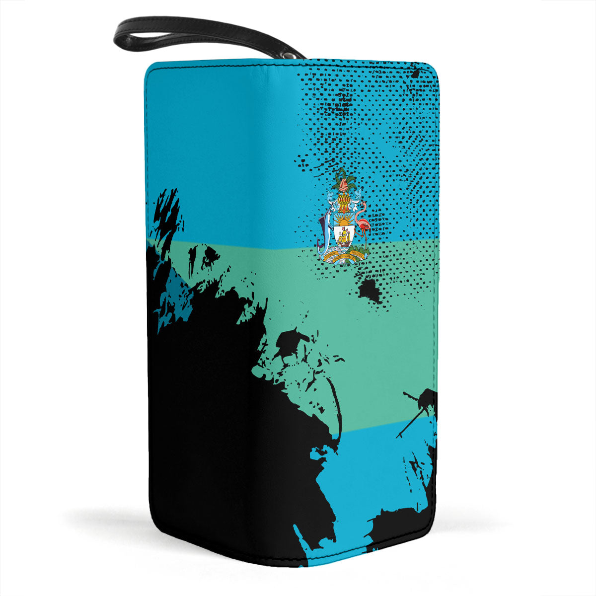 Bahamas Clutch Purse Flag & Coat Of Arms Paint Style