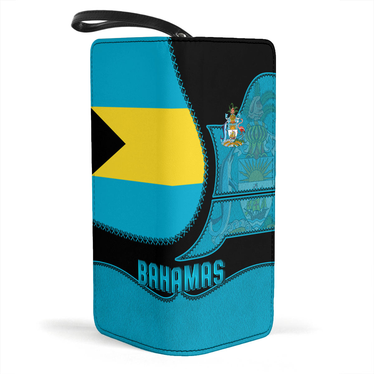 Bahamas Clutch Purse Flag & Coat Of Arms Leather Style