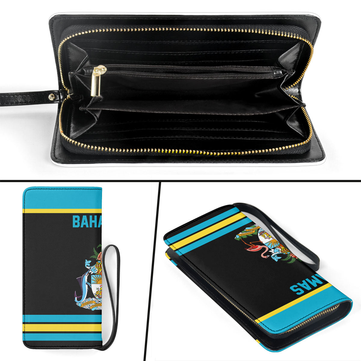 Bahamas Clutch Purse Flag & Coat Of Arms Hockey Style