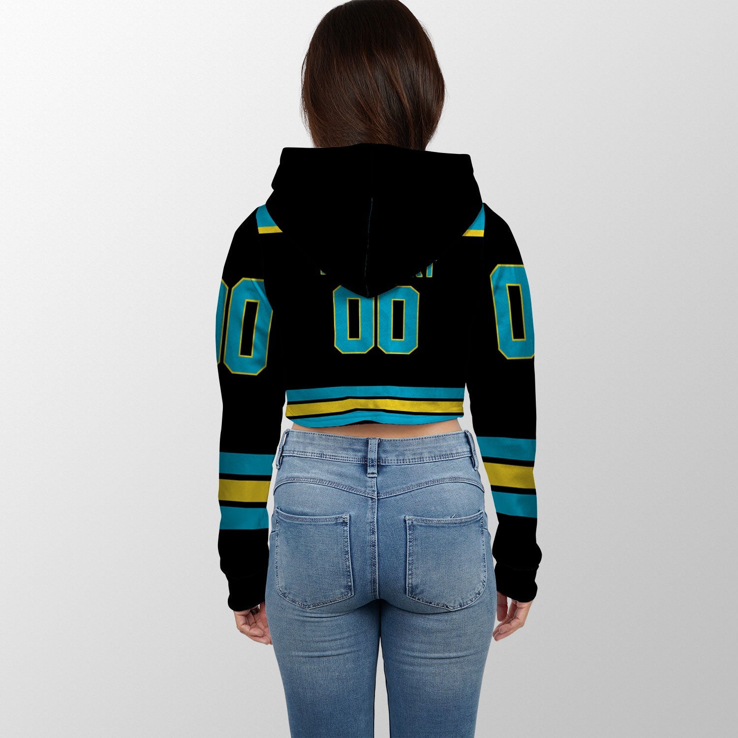 Bahamas Crop Hoodie Flag & Coat Of Arms Hockey Style