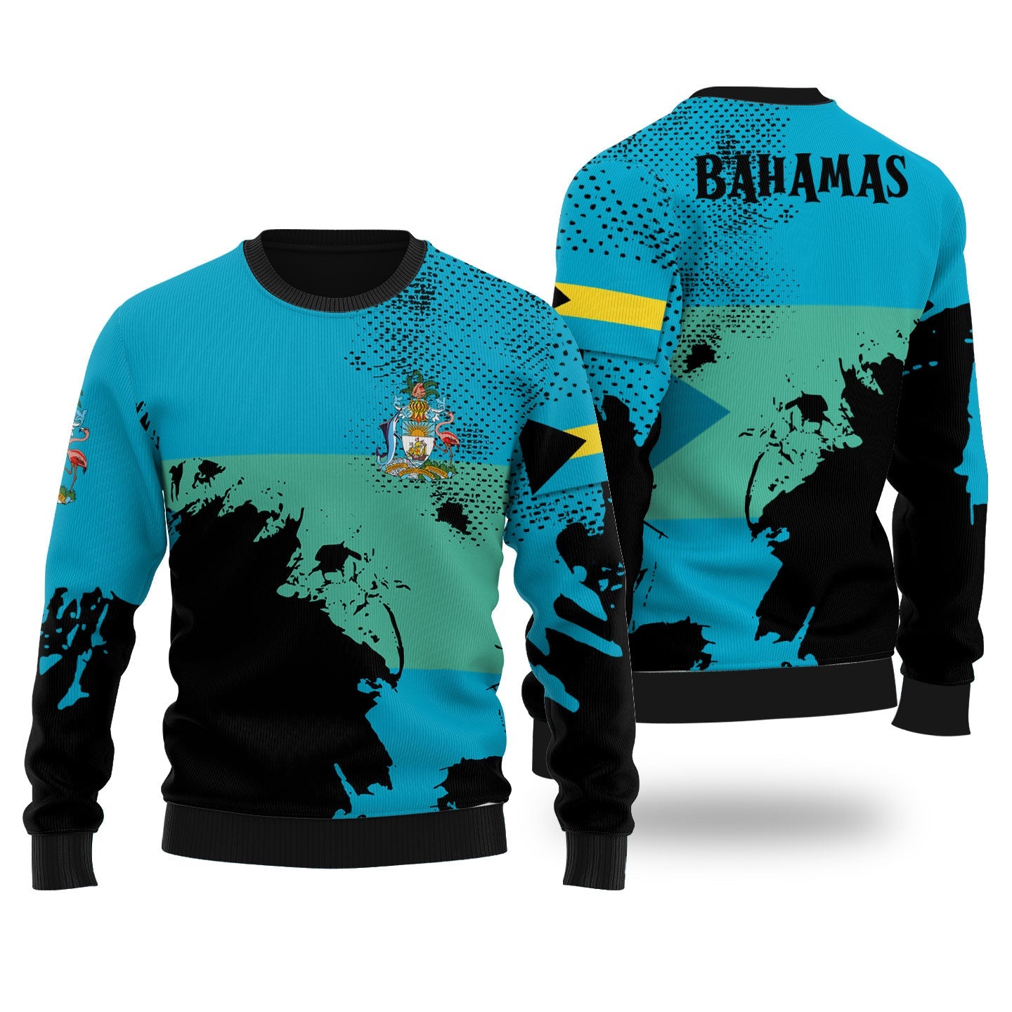 Bahamas Style R Bahamas Ugly Sweater Flag & Coat Of Arms Paint Style – To The Closet