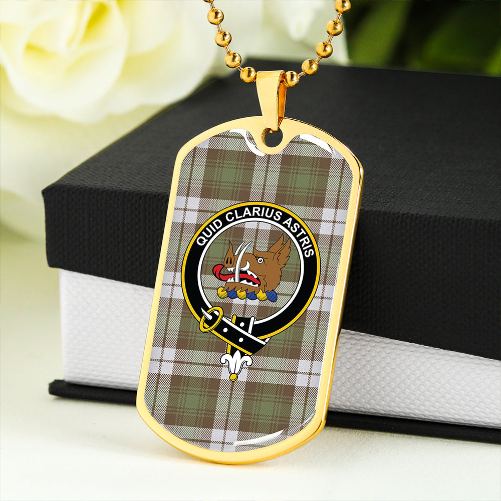 Baillie Dress Ancient Clan Badge Classic Tartan Dog Tag Necklace