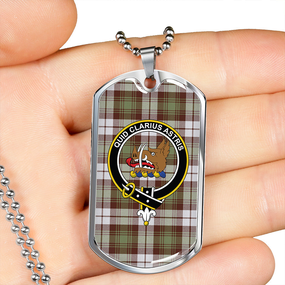 Baillie Dress Weathered Clan Badge Classic Tartan Dog Tag Necklace