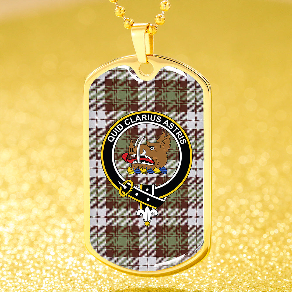 Baillie Dress Weathered Clan Badge Classic Tartan Dog Tag Necklace