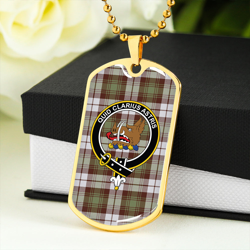 Baillie Dress Weathered Clan Badge Classic Tartan Dog Tag Necklace