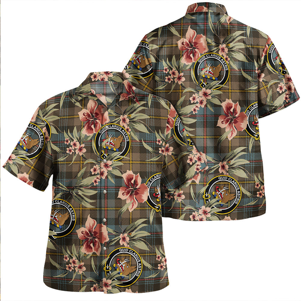 Scottish Tartan Baillie Weathered Clan Hawaiian Shirt Tropical Old Style