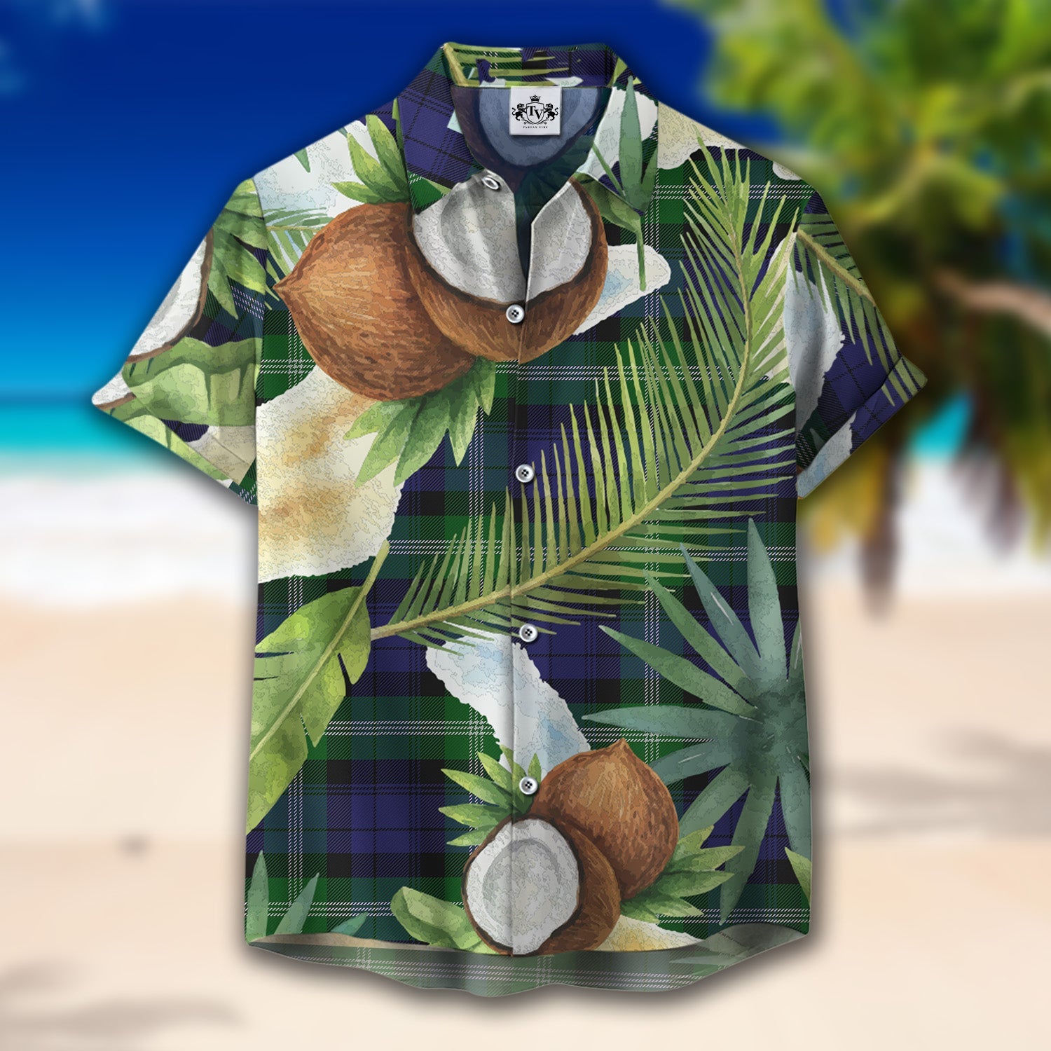 Scottish Tartan Baillie of Polkemmet Clan Hawaiian Shirt Hibiscus - Tropical Garden Style