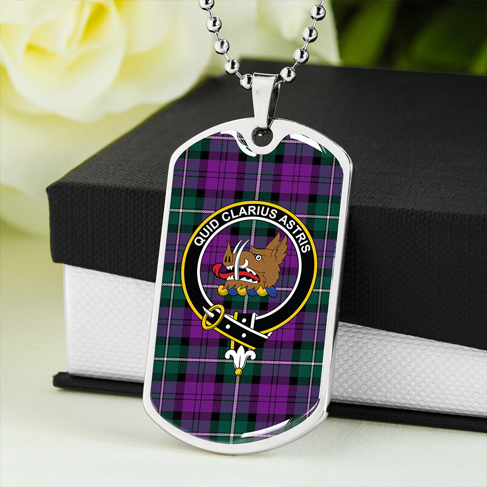 Baillie (Highland Society of London) Modern Clan Badge Classic Tartan Dog Tag Necklace