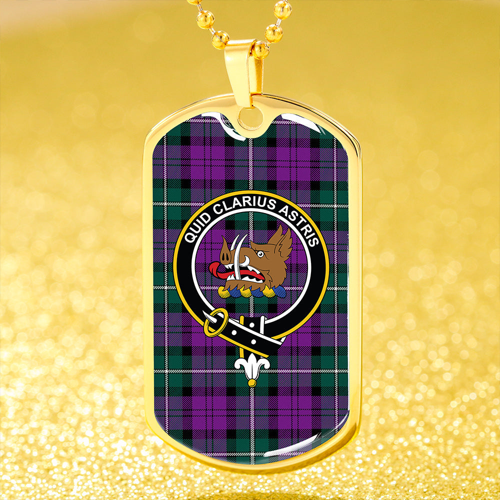 Baillie (Highland Society of London) Modern Clan Badge Classic Tartan Dog Tag Necklace