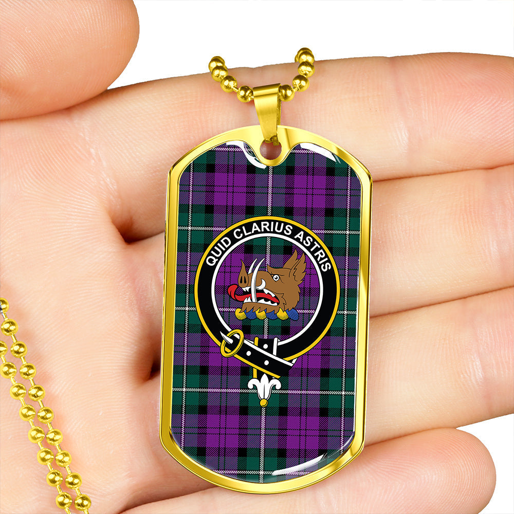 Baillie (Highland Society of London) Modern Clan Badge Classic Tartan Dog Tag Necklace