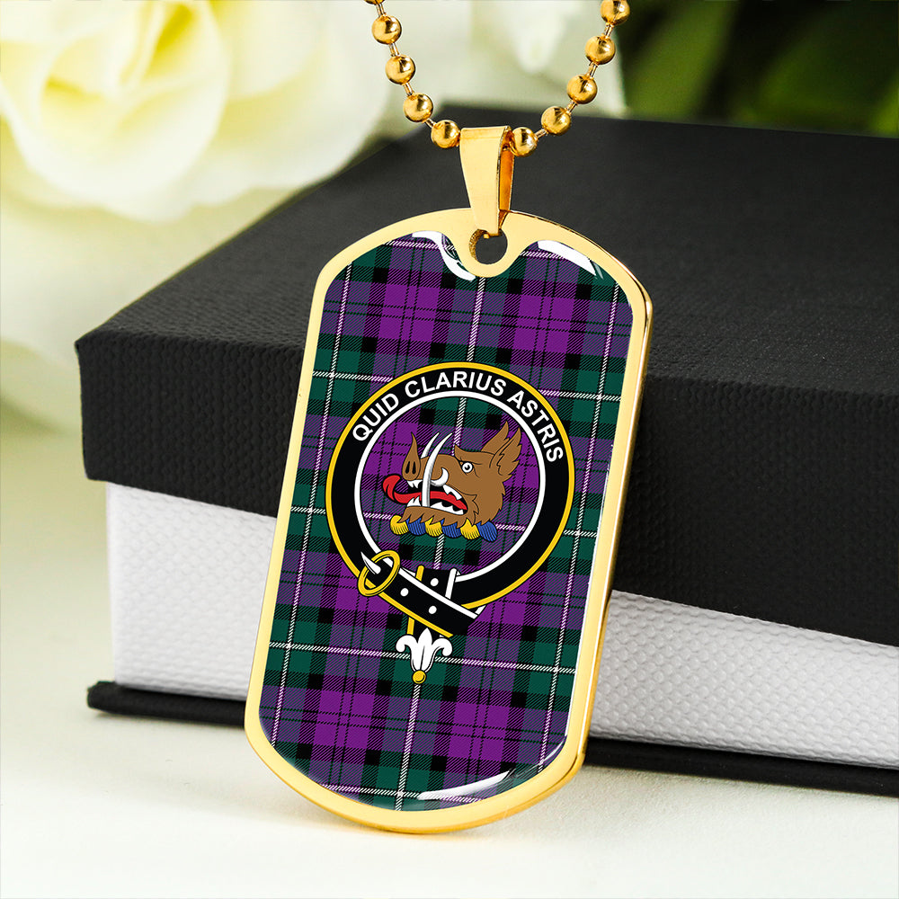 Baillie (Highland Society of London) Modern Clan Badge Classic Tartan Dog Tag Necklace