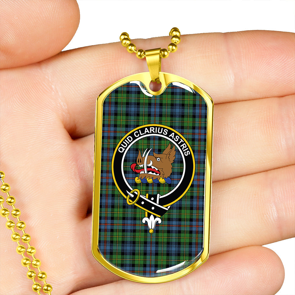 Baillie of Lamington Weathered Clan Badge Classic Tartan Dog Tag Necklace