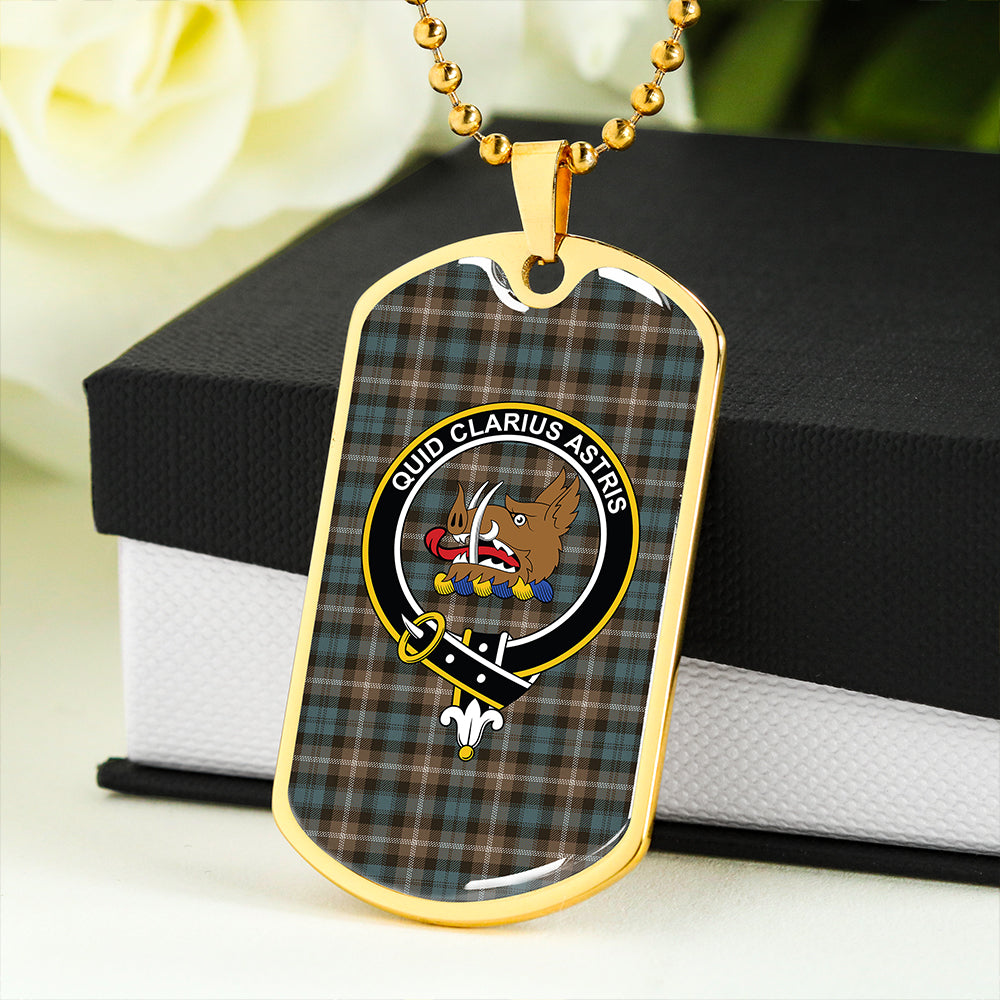 Baillie of Polkemmet Weathered Clan Badge Classic Tartan Dog Tag Necklace