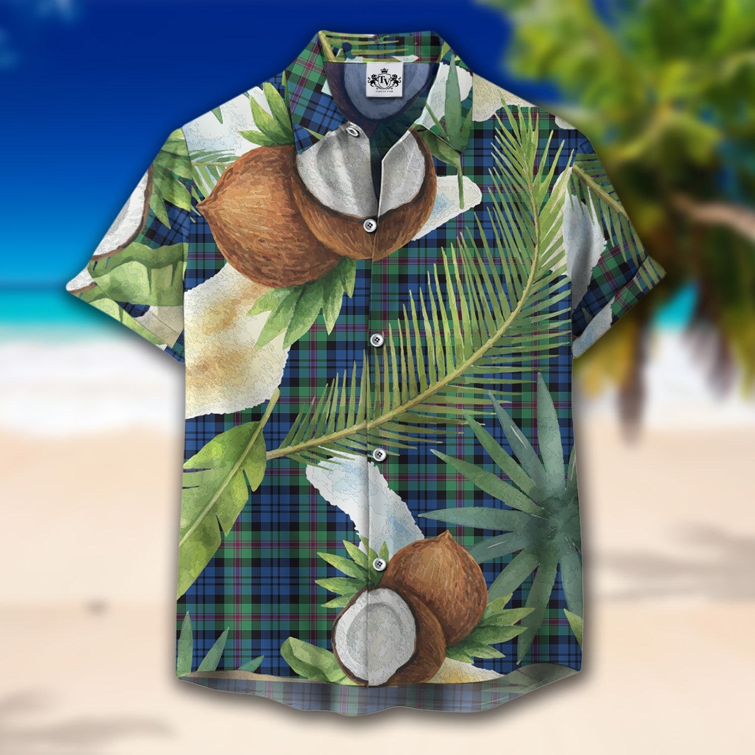 Scottish Tartan Baird Ancient Clan Hawaiian Shirt Hibiscus - Tropical Garden Style