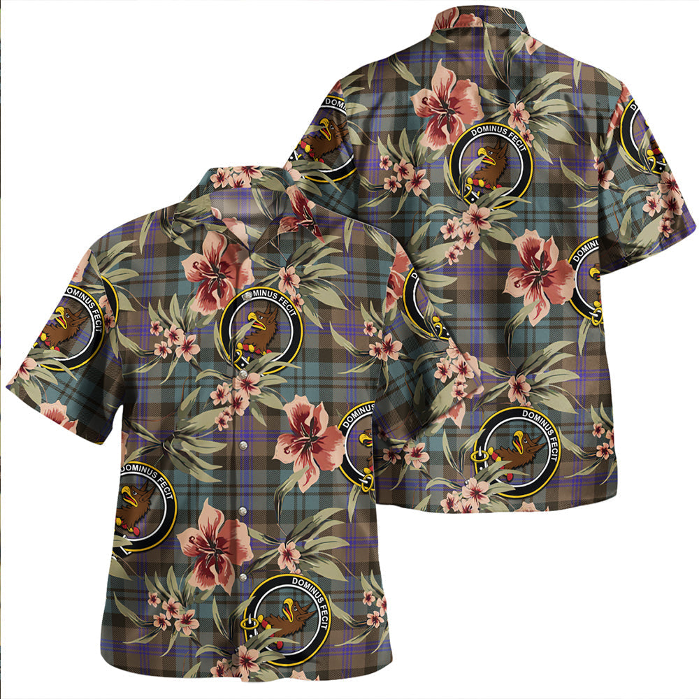 Scottish Tartan Baird (Baines) Weathered Clan Hawaiian Shirt Tropical Old Style