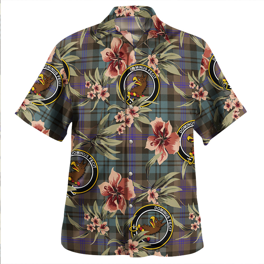 Scottish Tartan Baird (Baines) Weathered Clan Hawaiian Shirt Tropical Old Style