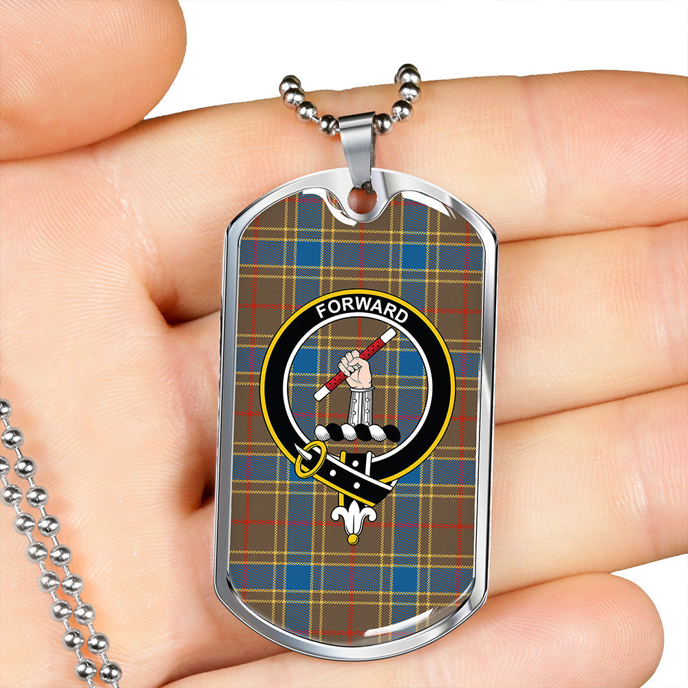 Balfour Ancient Clan Badge Classic Tartan Dog Tag Necklace