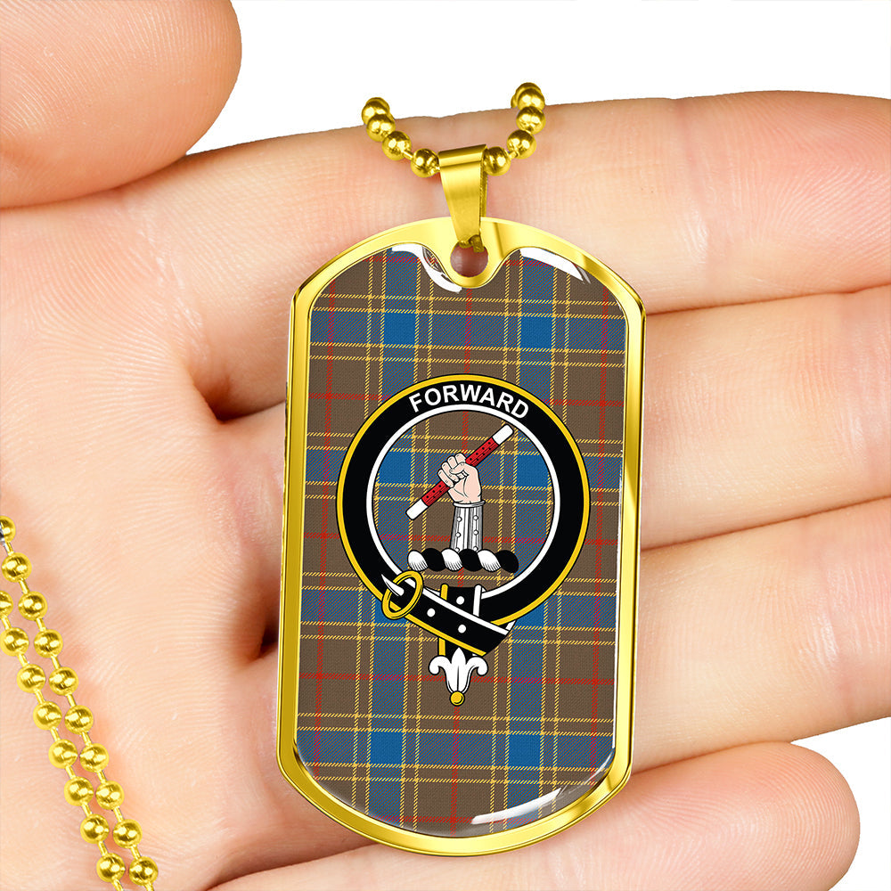 Balfour Ancient Clan Badge Classic Tartan Dog Tag Necklace